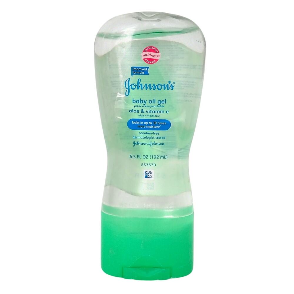 Johnson's Aloe Vitamin E Baby Oil Gel Mild 6.5 oz. Newborn Bath Moisturize NEW